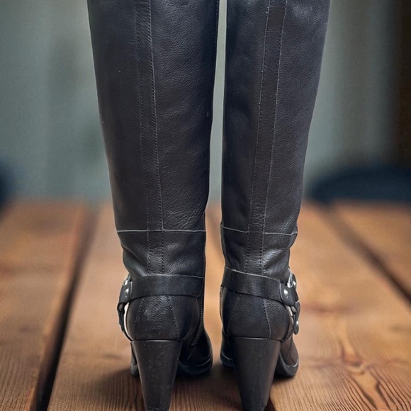 Kork Ease Olsen Harness Black Leather Knee High Boots Size 8.5 - Picture 2 of 9